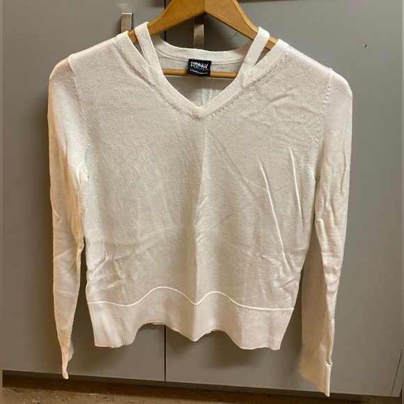 White V-neck sweaters for teenagers - size 14-16 (L) - Picture 1 of 3